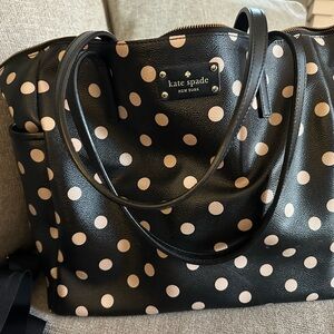 Kate Spade Black Tote with Pink Dots